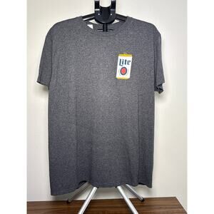 New Miller Lite Beer Graphic T-Shirt, Dark Gray, Size XL